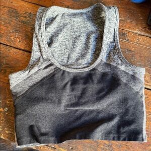 Beyond Yoga Heather Gray and Charcoal Tank Top